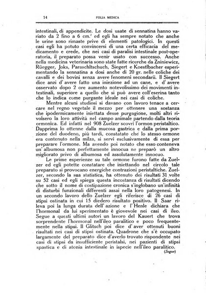 Folia medica periodico trimensile di patologia e clinica medica