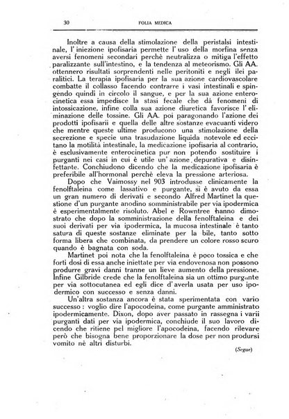 Folia medica periodico trimensile di patologia e clinica medica