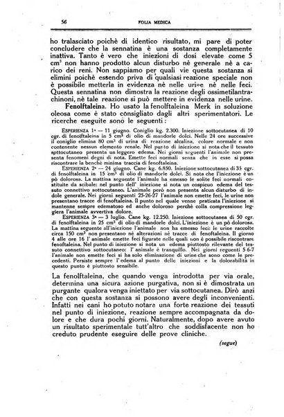 Folia medica periodico trimensile di patologia e clinica medica