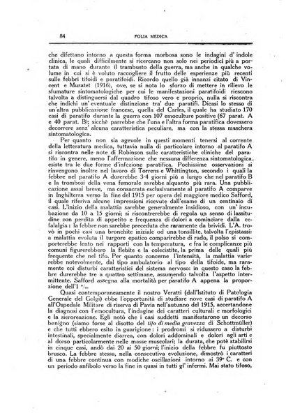 Folia medica periodico trimensile di patologia e clinica medica