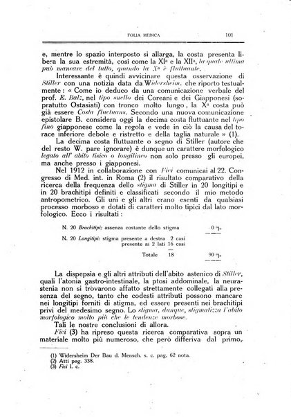 Folia medica periodico trimensile di patologia e clinica medica