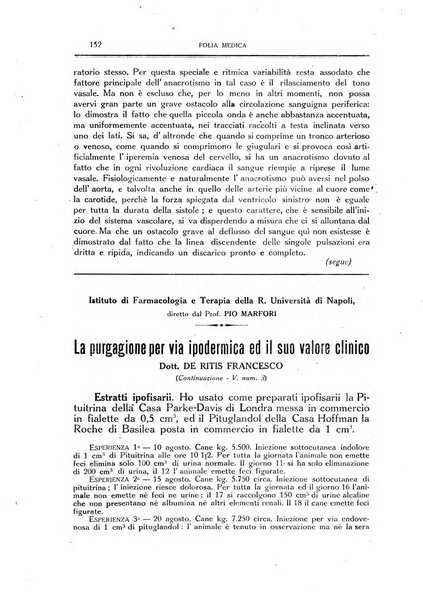 Folia medica periodico trimensile di patologia e clinica medica