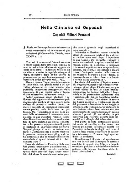 Folia medica periodico trimensile di patologia e clinica medica