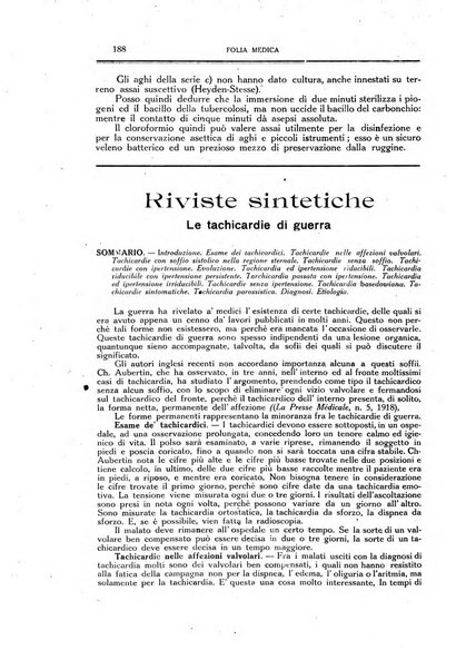 Folia medica periodico trimensile di patologia e clinica medica