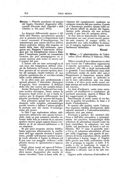 Folia medica periodico trimensile di patologia e clinica medica