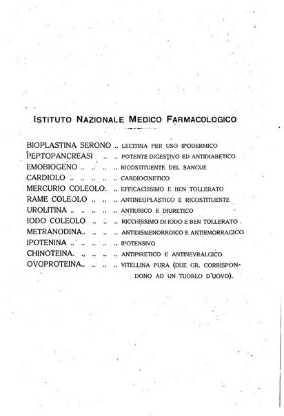 Folia medica periodico trimensile di patologia e clinica medica