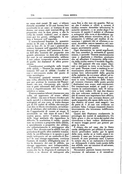 Folia medica periodico trimensile di patologia e clinica medica