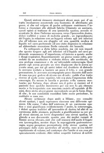 Folia medica periodico trimensile di patologia e clinica medica