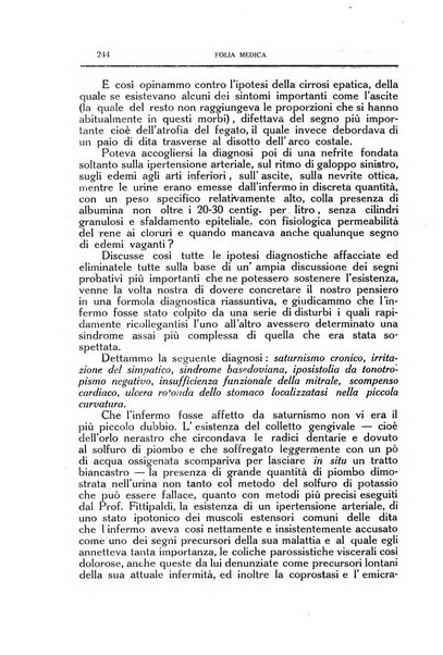 Folia medica periodico trimensile di patologia e clinica medica