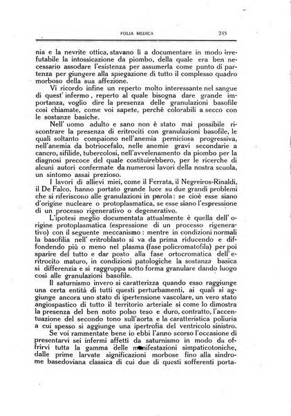 Folia medica periodico trimensile di patologia e clinica medica