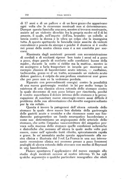 Folia medica periodico trimensile di patologia e clinica medica