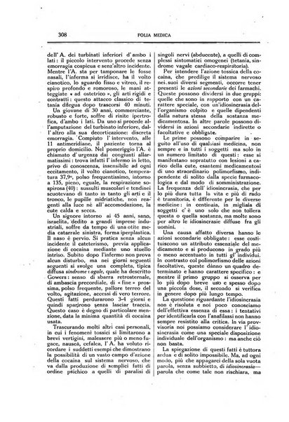 Folia medica periodico trimensile di patologia e clinica medica