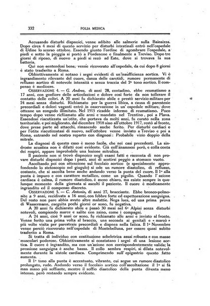 Folia medica periodico trimensile di patologia e clinica medica