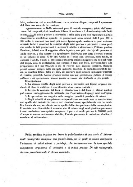 Folia medica periodico trimensile di patologia e clinica medica