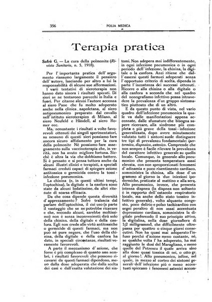 Folia medica periodico trimensile di patologia e clinica medica