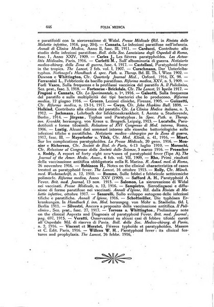 Folia medica periodico trimensile di patologia e clinica medica