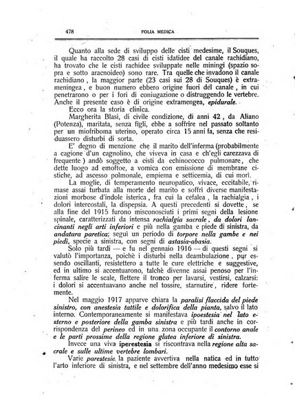 Folia medica periodico trimensile di patologia e clinica medica