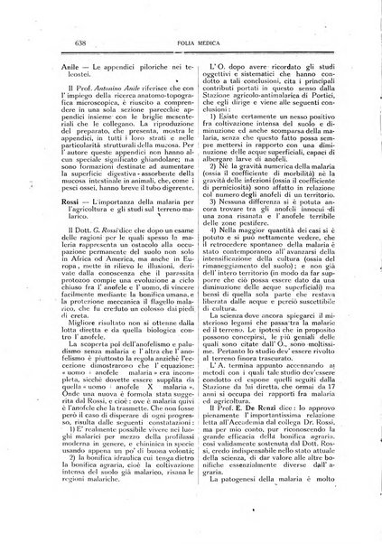 Folia medica periodico trimensile di patologia e clinica medica