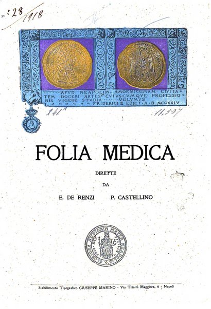 Folia medica periodico trimensile di patologia e clinica medica