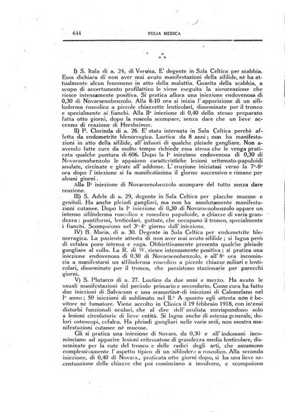 Folia medica periodico trimensile di patologia e clinica medica