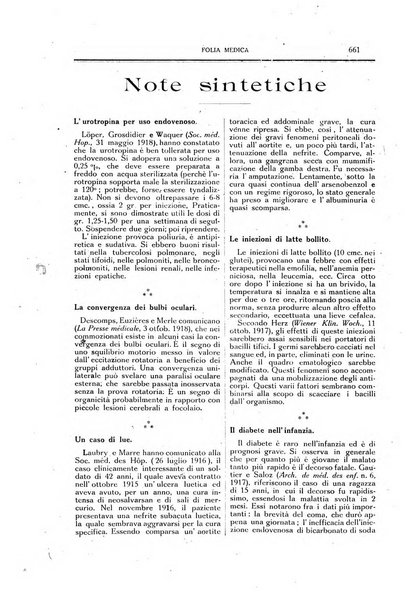 Folia medica periodico trimensile di patologia e clinica medica