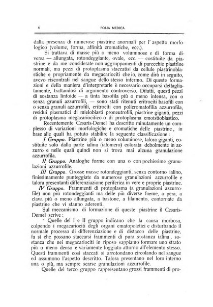 Folia medica periodico trimensile di patologia e clinica medica