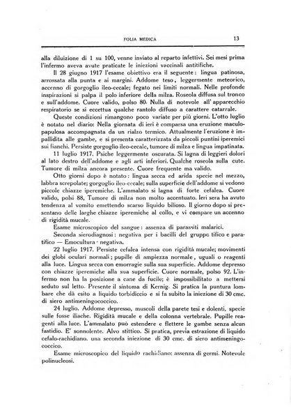 Folia medica periodico trimensile di patologia e clinica medica