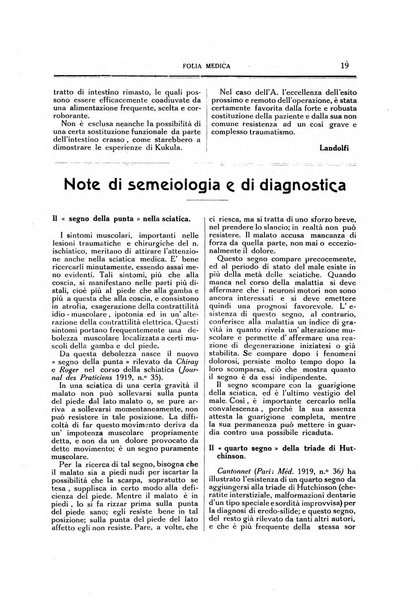 Folia medica periodico trimensile di patologia e clinica medica