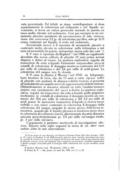 Folia medica periodico trimensile di patologia e clinica medica