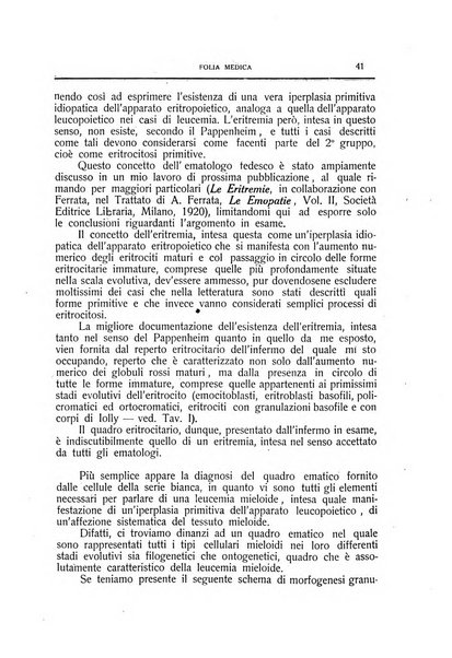 Folia medica periodico trimensile di patologia e clinica medica