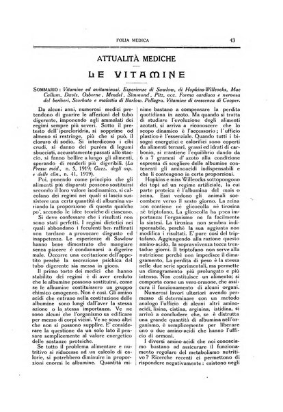 Folia medica periodico trimensile di patologia e clinica medica