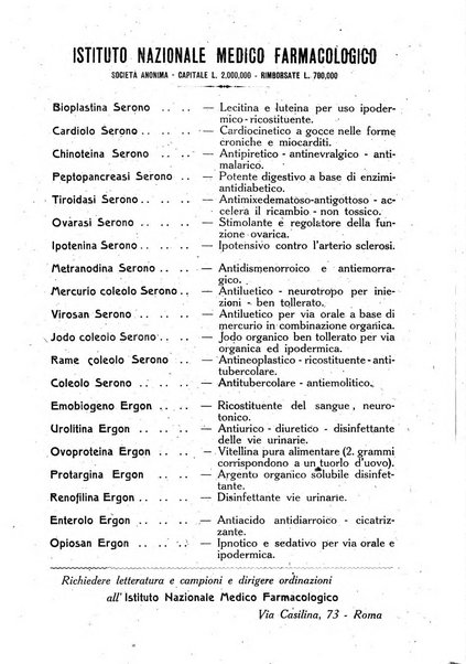 Folia medica periodico trimensile di patologia e clinica medica