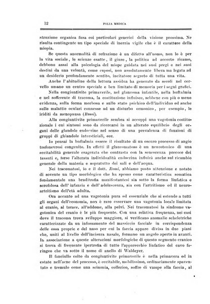 Folia medica periodico trimensile di patologia e clinica medica