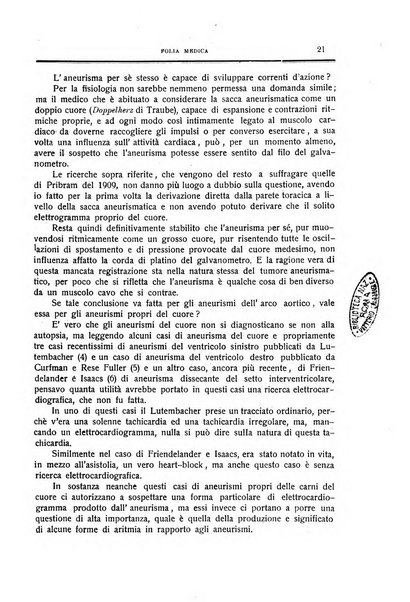 Folia medica periodico trimensile di patologia e clinica medica