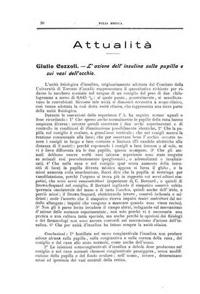 Folia medica periodico trimensile di patologia e clinica medica