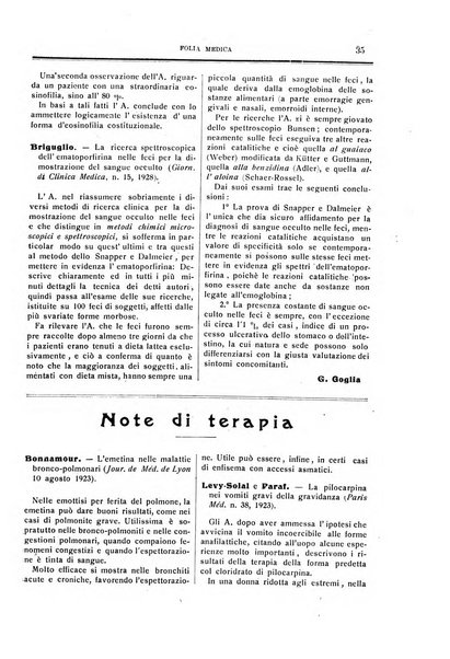 Folia medica periodico trimensile di patologia e clinica medica