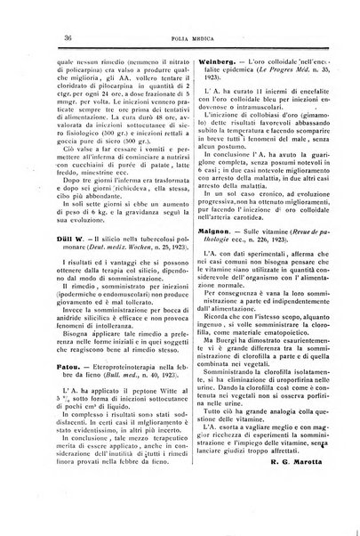 Folia medica periodico trimensile di patologia e clinica medica