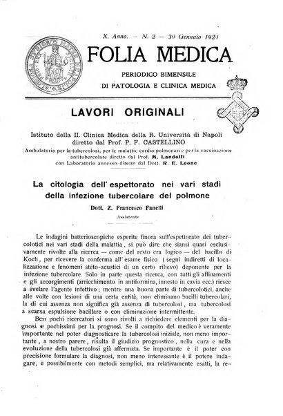 Folia medica periodico trimensile di patologia e clinica medica