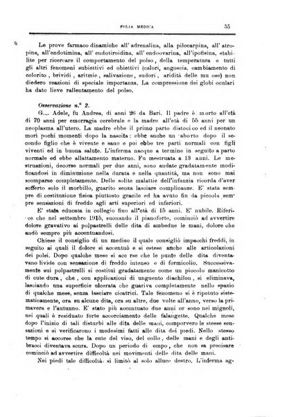 Folia medica periodico trimensile di patologia e clinica medica