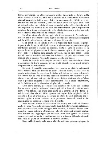 Folia medica periodico trimensile di patologia e clinica medica