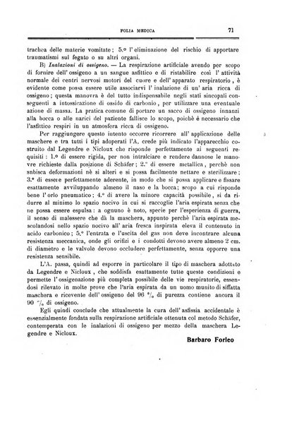 Folia medica periodico trimensile di patologia e clinica medica