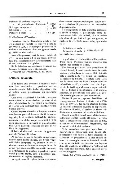 Folia medica periodico trimensile di patologia e clinica medica