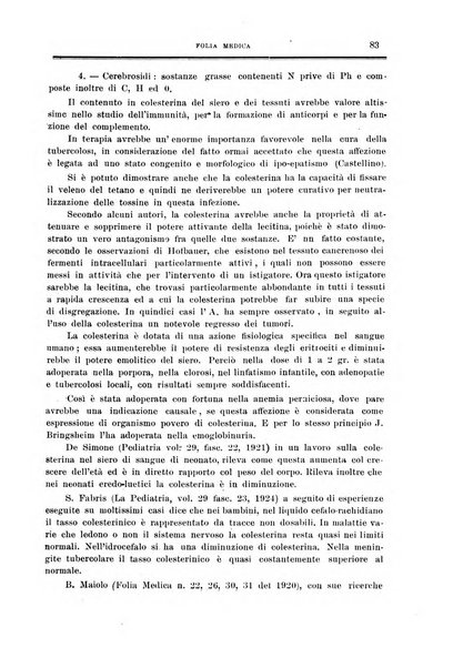 Folia medica periodico trimensile di patologia e clinica medica