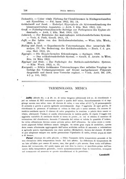 Folia medica periodico trimensile di patologia e clinica medica