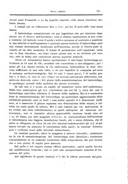 Folia medica periodico trimensile di patologia e clinica medica