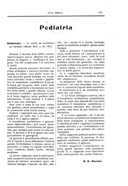 Folia medica periodico trimensile di patologia e clinica medica