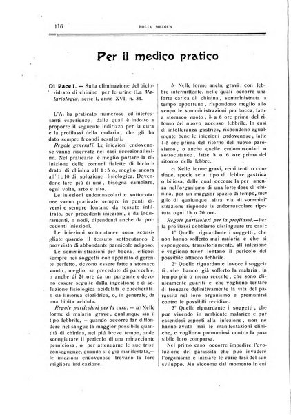 Folia medica periodico trimensile di patologia e clinica medica