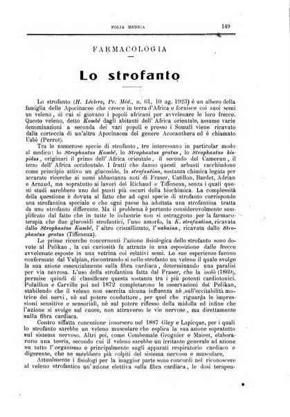 Folia medica periodico trimensile di patologia e clinica medica