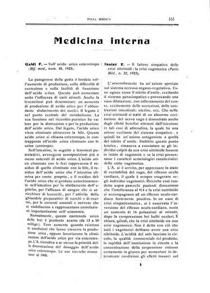 Folia medica periodico trimensile di patologia e clinica medica