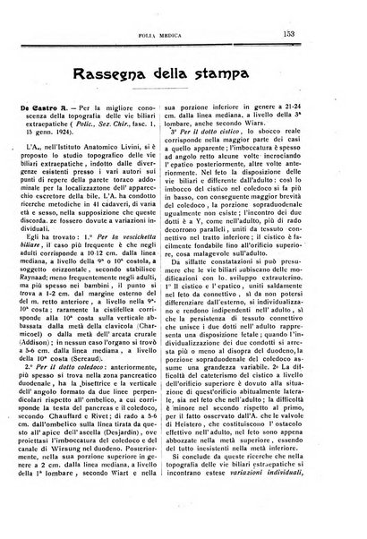 Folia medica periodico trimensile di patologia e clinica medica